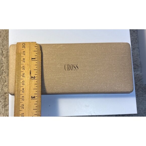 Vintage Cross Pen Storage Box Case Gold Tone Hinged Green Velvet Lining - Picture 4 of 9